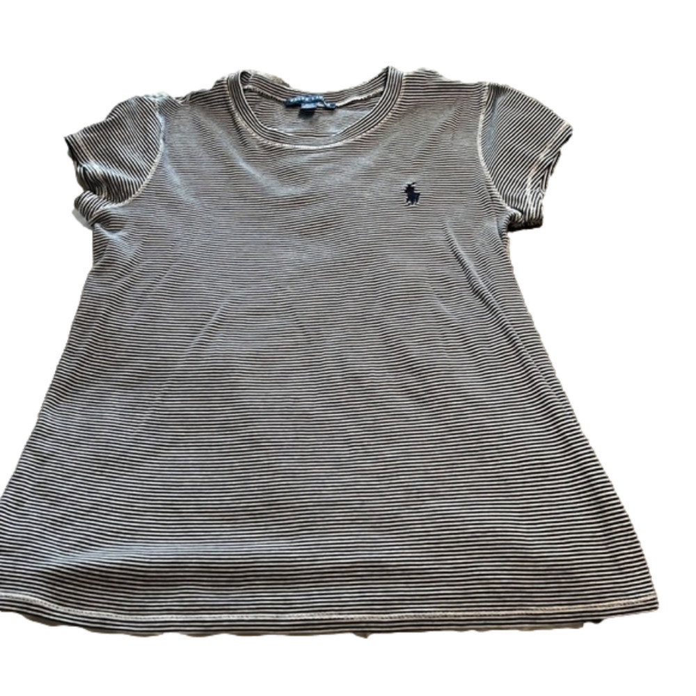 YOUTH girl medium navy and white Polo shirt